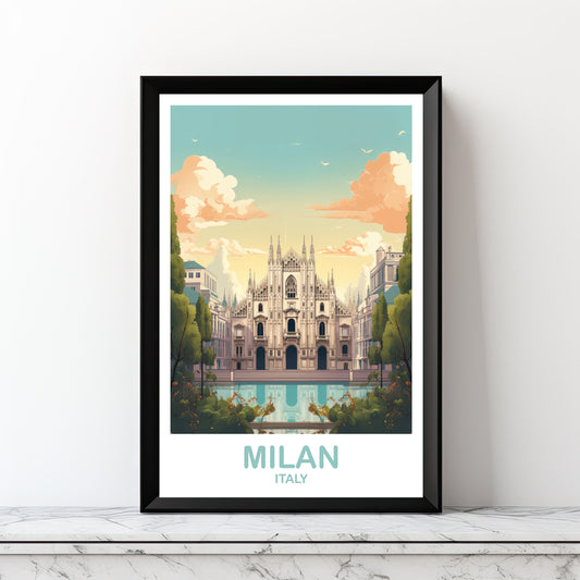 Milan Italy Travel Art, Printable Milan Travel Art, Digital Italy Poster, Milan Travel Wall Art, Italy Travel Wall Art | DT2EU_ITMI1