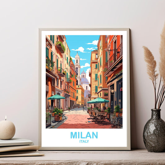 Milan Italy Travel Art Poster, Milan Travel Art, Italy Poster, Milan Travel Wall Art, Italy Travel Wall Art | T2EU_ITMI2