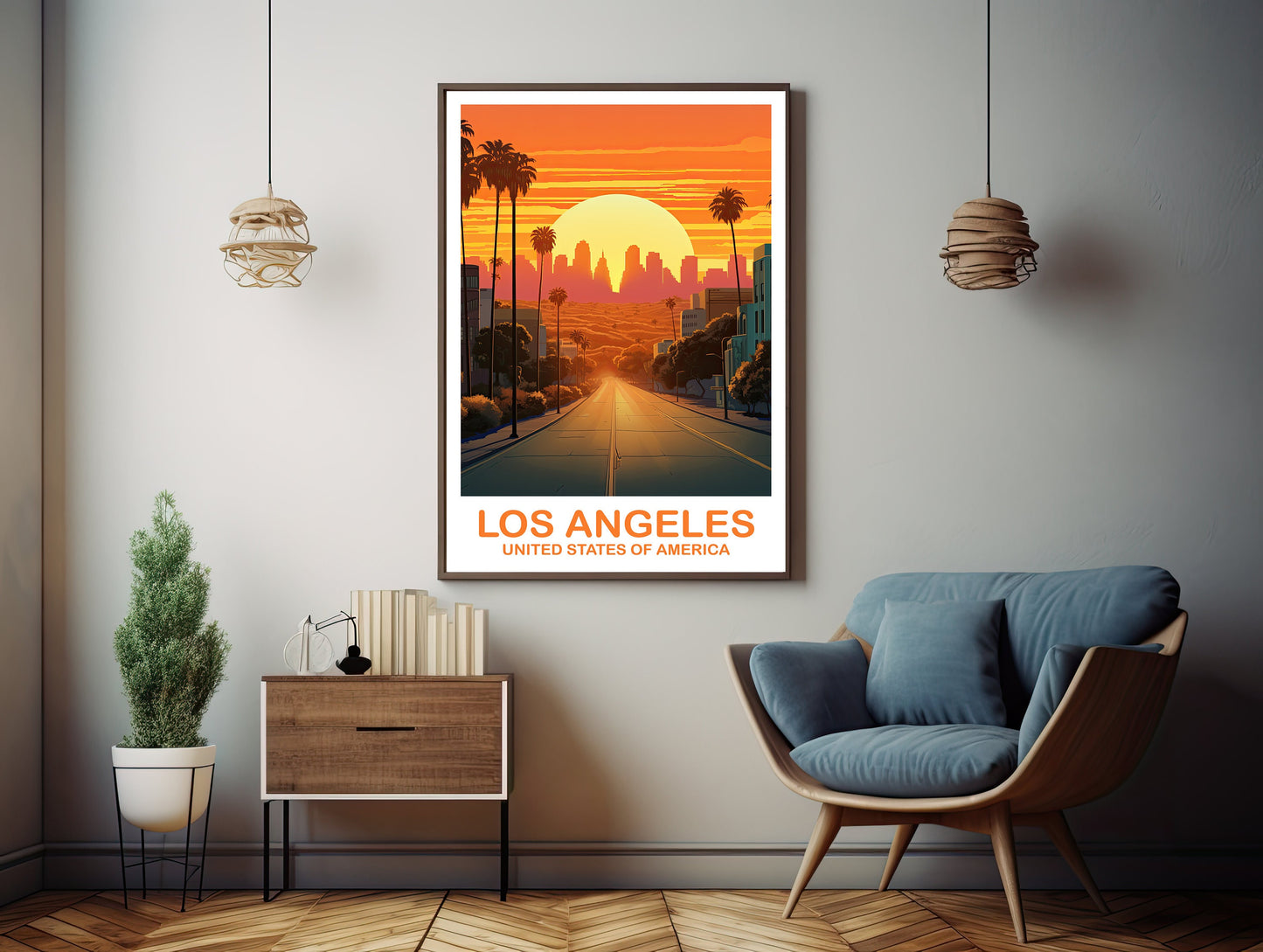 Los Angeles Travel Print, California Travel Wall Art, Los Angeles Wall Art Poster, City Skyline Wall Art, California Wall Art | T2NA_CALA1