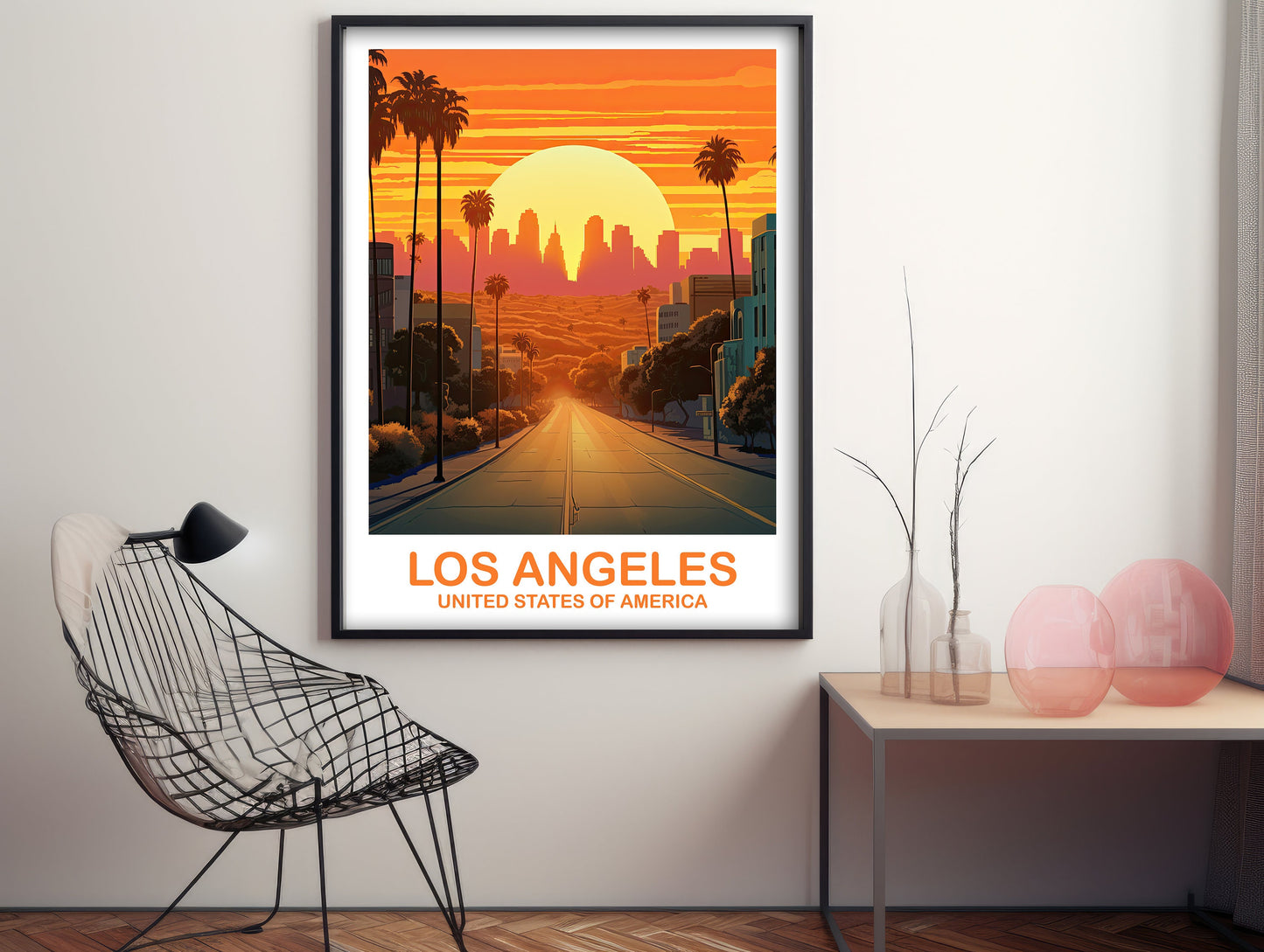 Los Angeles Travel Print, California Travel Wall Art, Los Angeles Wall Art Poster, City Skyline Wall Art, California Wall Art | T2NA_CALA1