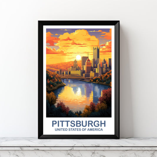 Pittsburgh Digital Travel Art,  Printable Pittsburgh Wall Art, Pennsylvania Wall Art, Pittsburgh Pennsylvania, Travel Wall Art | DT2NA_PEPI1