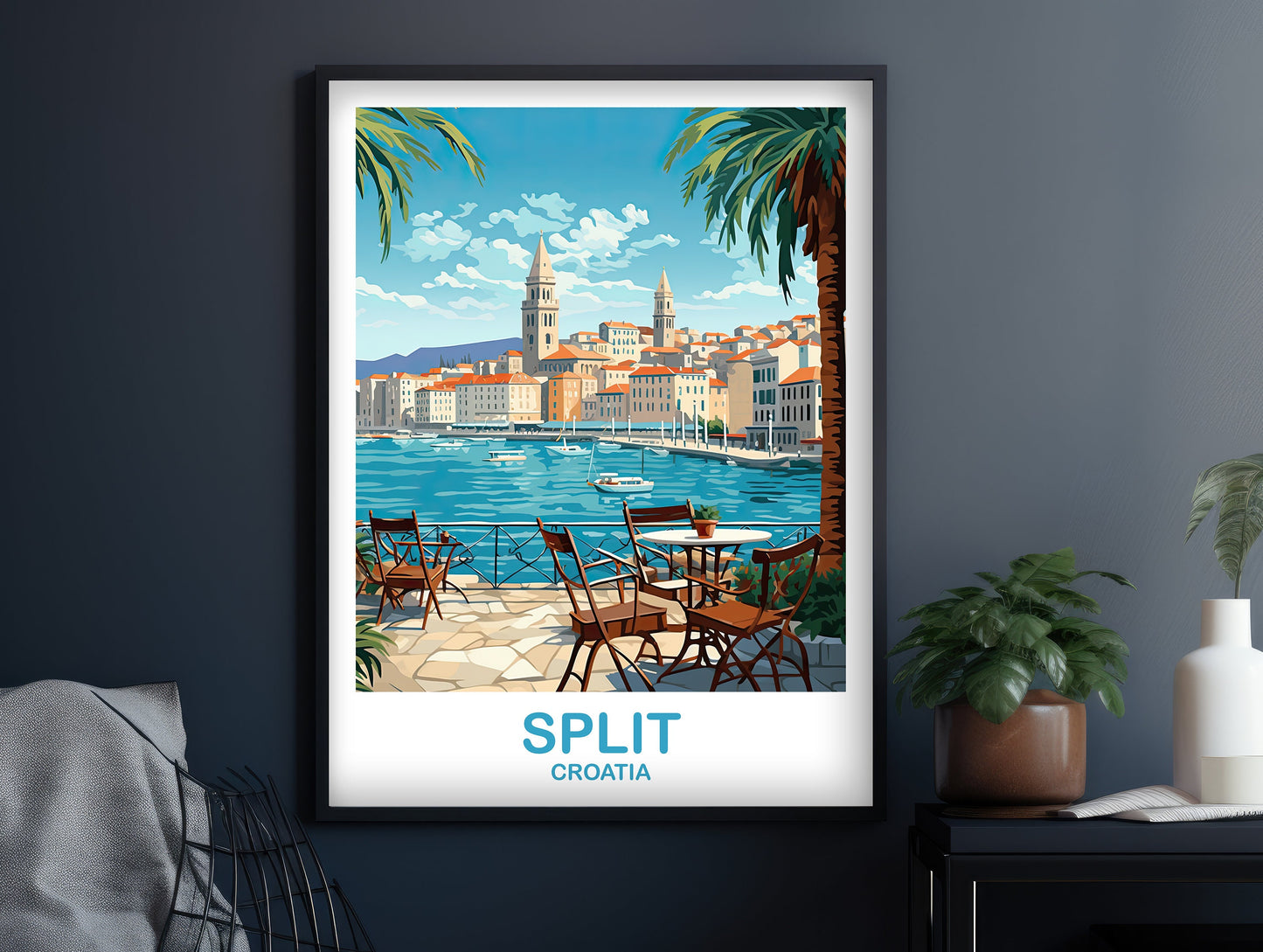 Split Croatia Travel Art Poster, Split Travel Art, Croatia Poster, Split Travel Wall Art, Croatia Travel Wall Art, Travel Art | T2EU_CRSP1