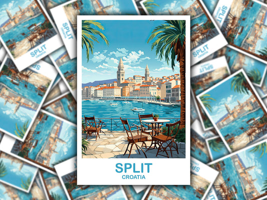Split Croatia Travel Sticker, Split Travel Art, Croatia Sticker, Split Travel Sticker Art, Croatia Travel Art, Travel Sticker | T2EU_CRSP1_S