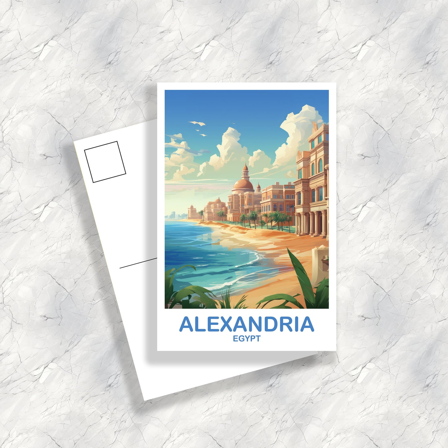 Alexandria Egypt Travel Postcard, Egypt Skyline, Egypt Postcard, Alexandria Travel Postcard, Africa Travel, Travel Postcard | T2AF_EGAL1_P