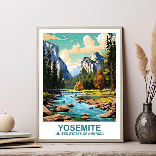 Yosemite Park Travel Print, California Travel Wall Art, National Park Poster, Yosemite National Park Travel Art, Travel Print | T2NA_CAYNP1