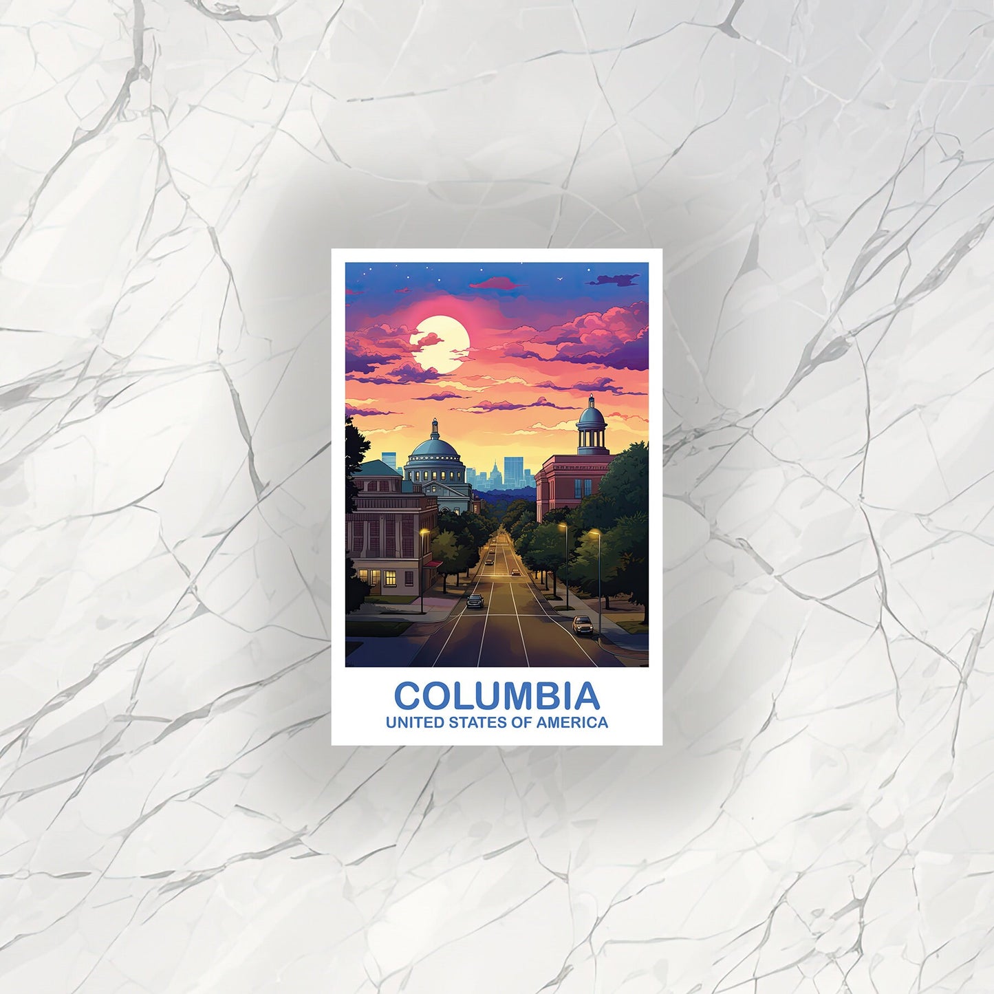 Columbia Travel Sticker, Columbia Sticker, South Carolina Sticker, Columbia South Carolina Travel Sticker, Travel Sticker | T2NA_SAC01_S