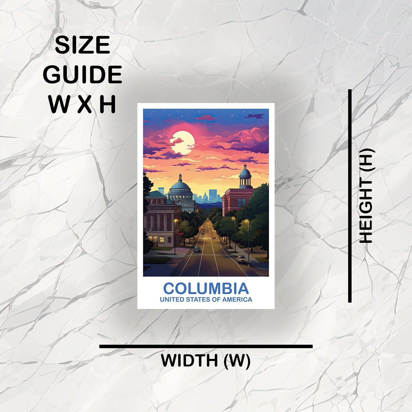 Columbia Travel Sticker, Columbia Sticker, South Carolina Sticker, Columbia South Carolina Travel Sticker, Travel Sticker | T2NA_SAC01_S