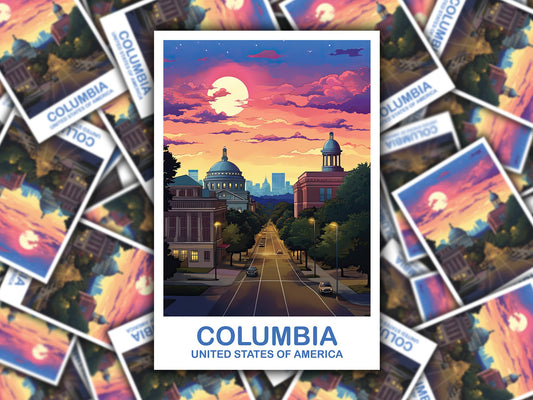 Columbia Travel Sticker, Columbia Sticker, South Carolina Sticker, Columbia South Carolina Travel Sticker, Travel Sticker | T2NA_SAC01_S