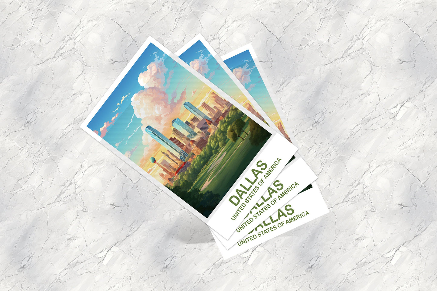 Dallas Texas Travel Postcard, Dallas Postcard Art, Texas Postcard Art, Dallas Texas Postcard, Travel Postcard, USA Postcard | T2NA_TEDA1_P