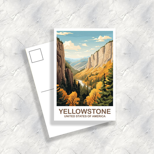 Yellowstone National Park Postcard, Travel Postcard, National Park Postcard, Yellowstone National Park Travel Art | T2NA_WYYNP1_P
