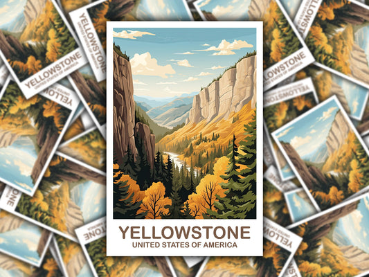 Yellowstone Park Travel Sticker, Travel Sticker, National Park Sticker, Yellowstone National Park Travel Sticker | T2NA_WYYNP1_S