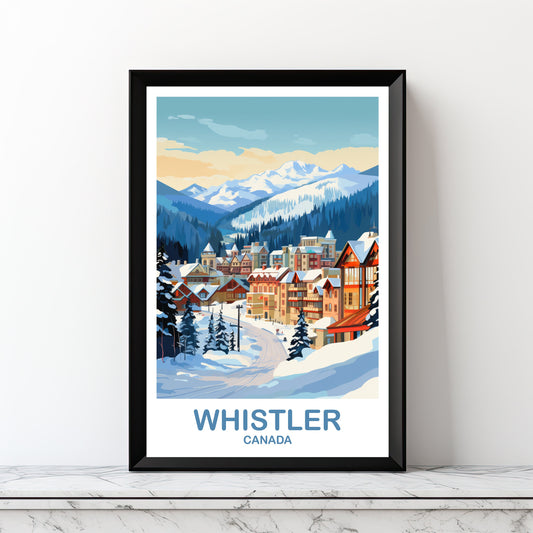 Whistler BC Travel Print, British Columbia Wall Art, Printable Whistler Travel Poster, Travel Wall Art, Digital Whistler Art | DT2NA_BCWH1