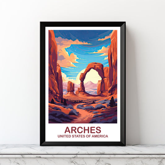 Arches National Park Travel Print, Travel Wall Art, Digital National Park Poster, Printable Arches National Park Travel Art, | DT2NA_UTANP1