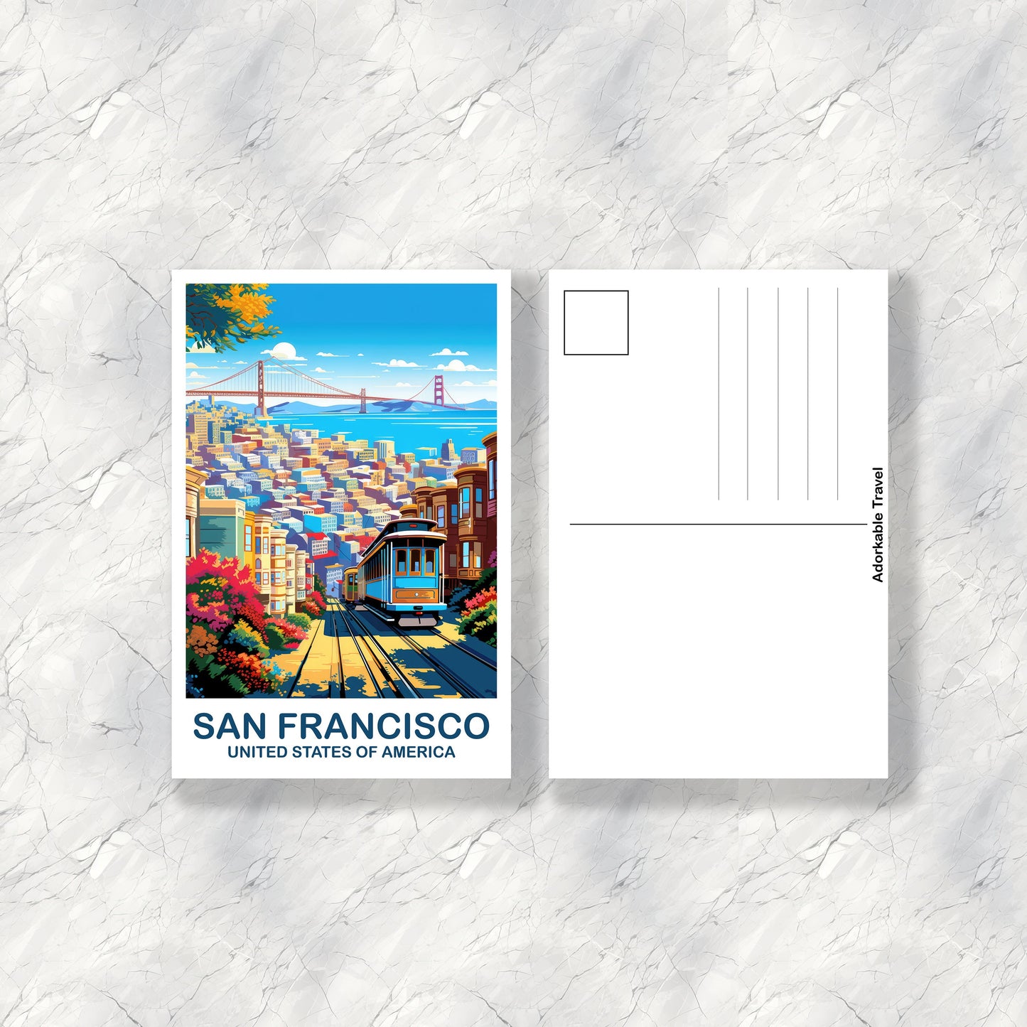 San Francisco Travel Postcard, California Travel Postcard, San Francisco Postcard, City Skyline Postcard, California Postcard | T2NA_CASF1_P