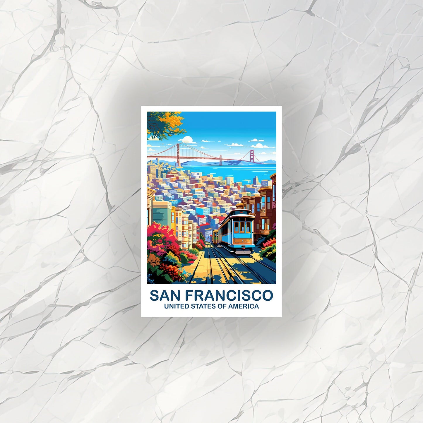 San Francisco Travel Sticker, California Travel Sticker Art, San Francisco Sticker Art, City Skyline Art, California Sticker | T2NA_CASF1_S