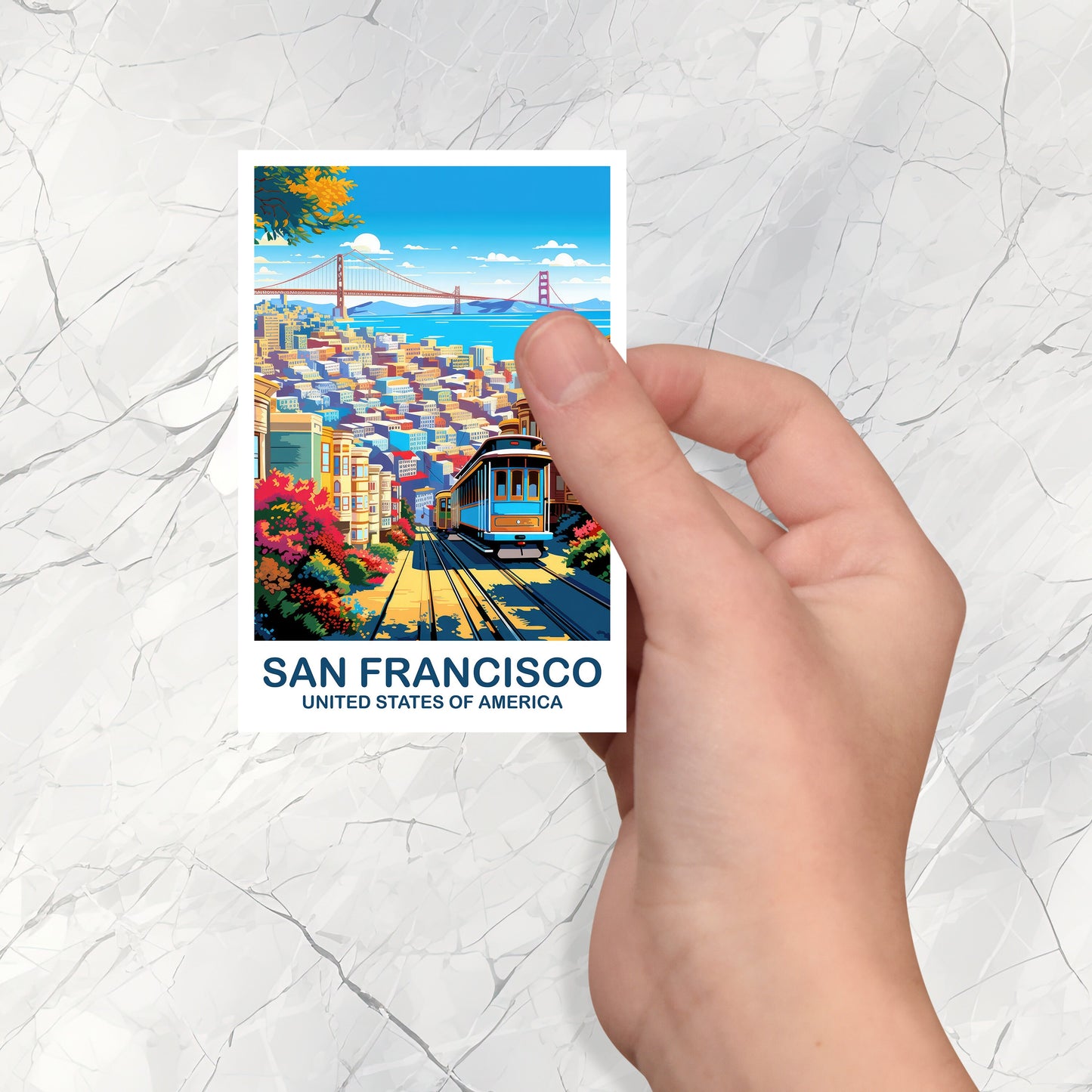 San Francisco Travel Sticker, California Travel Sticker Art, San Francisco Sticker Art, City Skyline Art, California Sticker | T2NA_CASF1_S