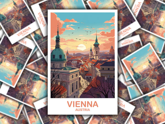 Vienna Travel Sticker Art, Austria Travel Sticker, Vienna Sticker, Austria Travel Sticker, Travel Sticker | T2EU_AUVI1_S