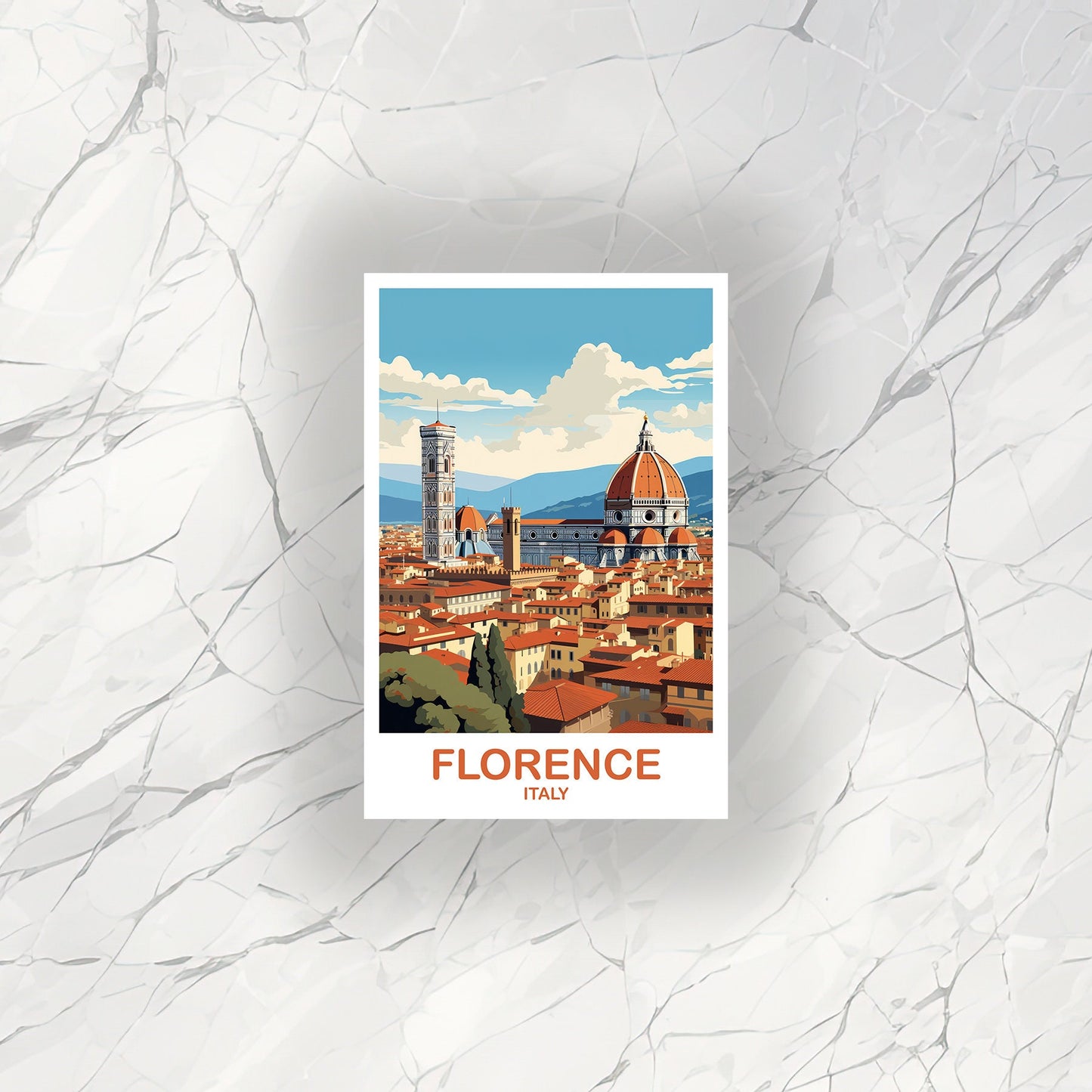 Florence Italy Travel Sticker, Venice Travel Art Sticker, Italy Travel Sticker, Florence Travel Art, Travel Sticker | T2EU_ITFL1_S