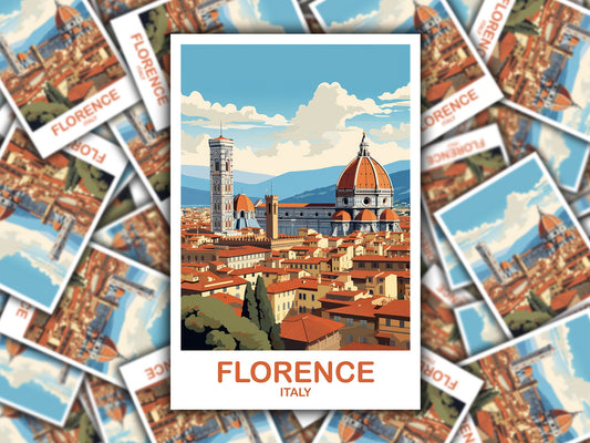 Florence Italy Travel Sticker, Venice Travel Art Sticker, Italy Travel Sticker, Florence Travel Art, Travel Sticker | T2EU_ITFL1_S