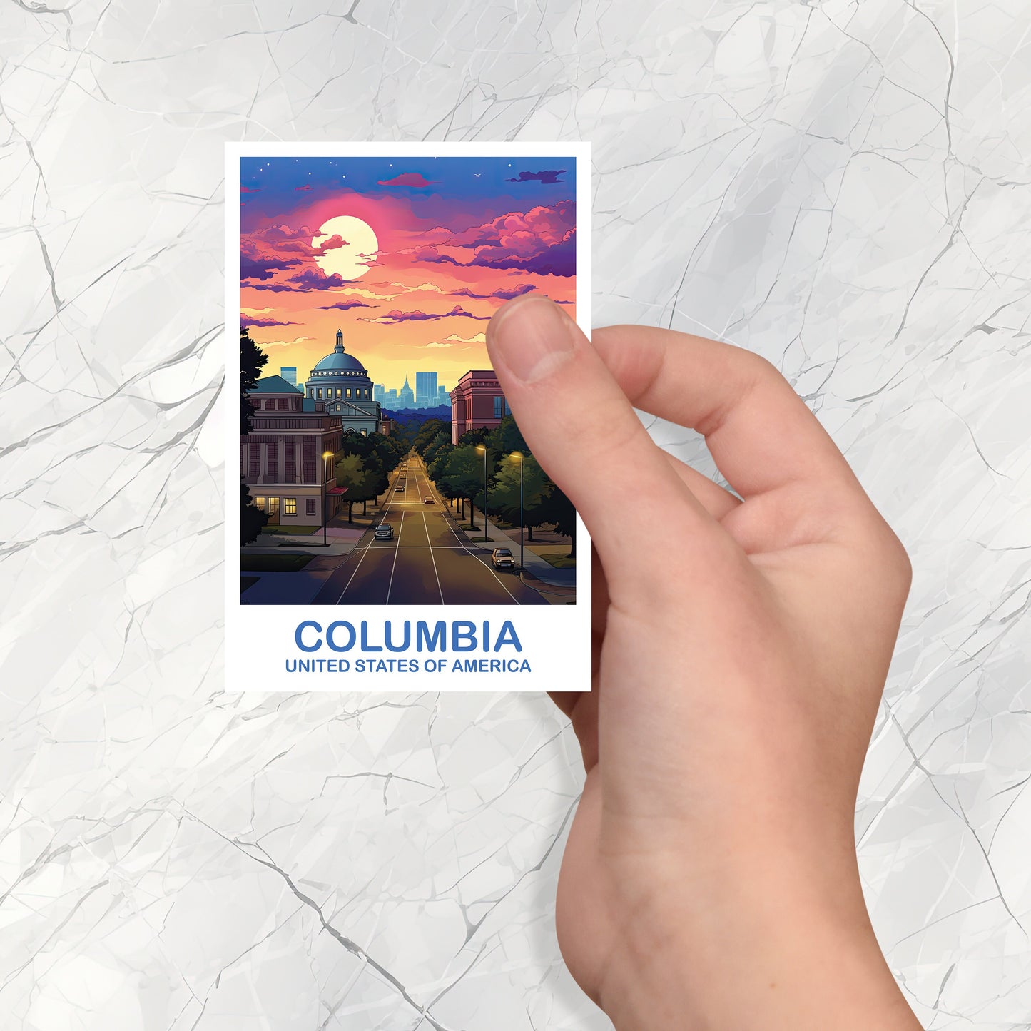 Columbia Travel Sticker, Columbia Sticker, South Carolina Sticker, Columbia South Carolina Travel Sticker, Travel Sticker | T2NA_SAC01_S