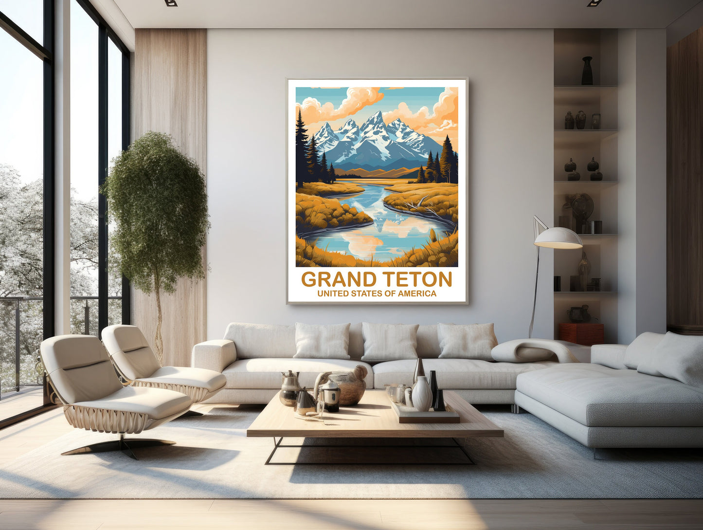 Grand Teton Travel Print, Wyoming Travel Wall Art, National Park Poster, Grand Teton National Park Travel Art, Travel Print | T2NA_WYGT1