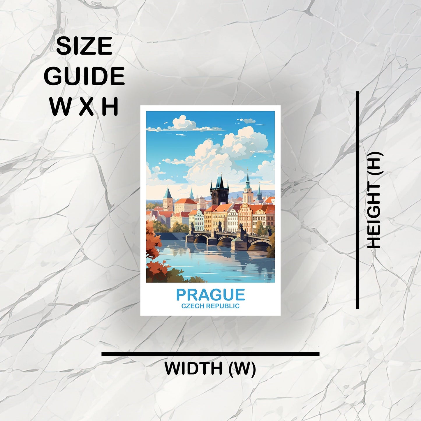 Prague Travel Sticker Art, Prague Sticker, Prague Czech Republic Sticker, Czech Republic Sticker, Travel Sticker | T2EU_CRPR1_S