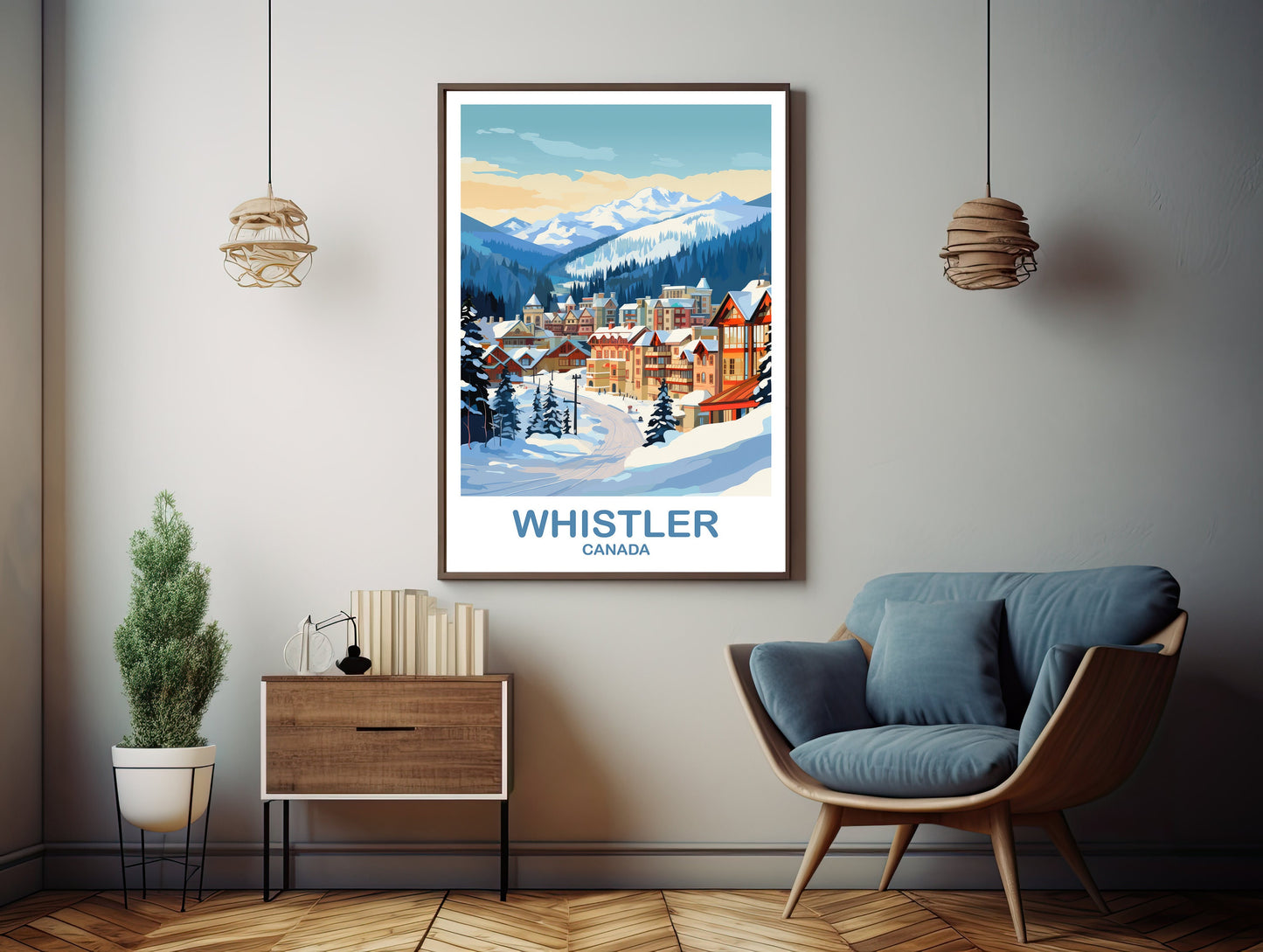 Whistler BC Travel Print, British Columbia Wall Art, Whistler Travel Poster, Travel Wall Art, Whistler Travel Wall Art | T2NA_BCWH1