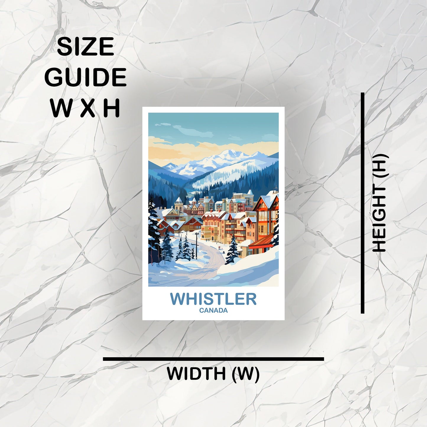 Whistler BC Travel Sticker, British Columbia Sticker, Whistler Travel Sticker, Travel Sticker Art, Whistler Travel Sticker | T2NA_BCWH1_S