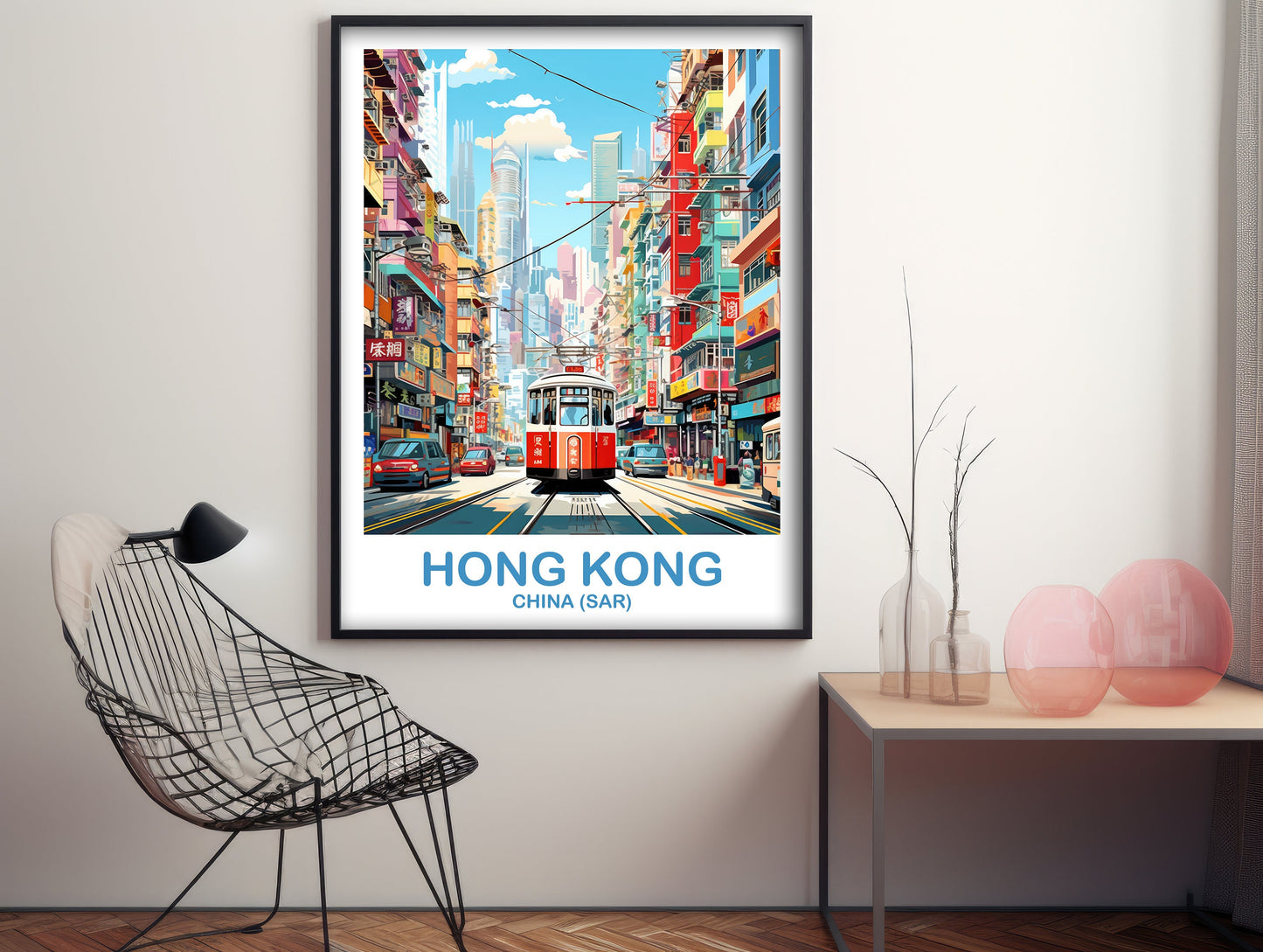 Hong Kong Travel Art, Hong Kong Wall Art Poster, Travel Wall Art, Landscape Travel Wall Art, Asia Travel Poster, China Travel | T2AS_CHHK1