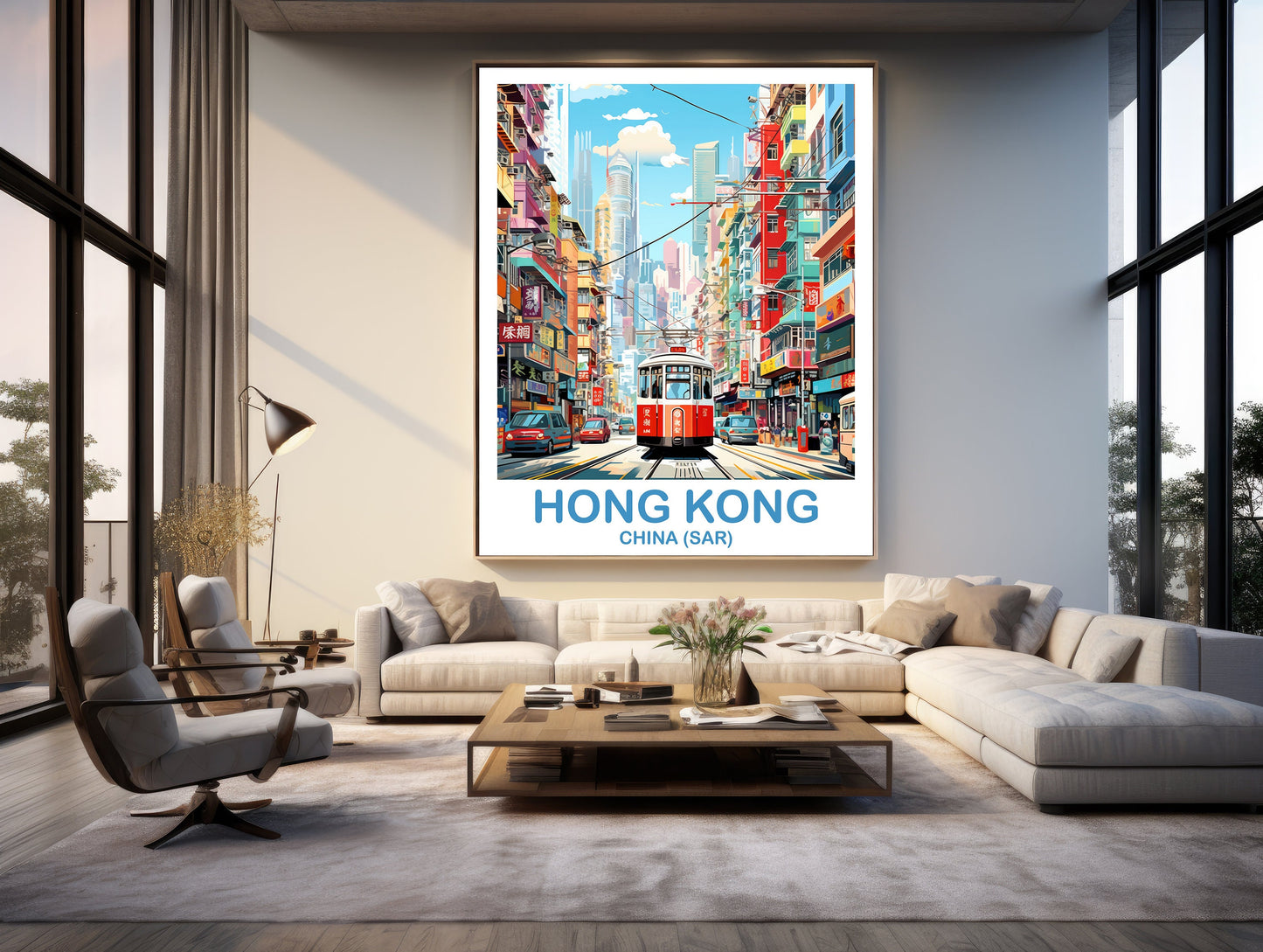 Hong Kong Travel Art, Hong Kong Wall Art Poster, Travel Wall Art, Landscape Travel Wall Art, Asia Travel Poster, China Travel | T2AS_CHHK1