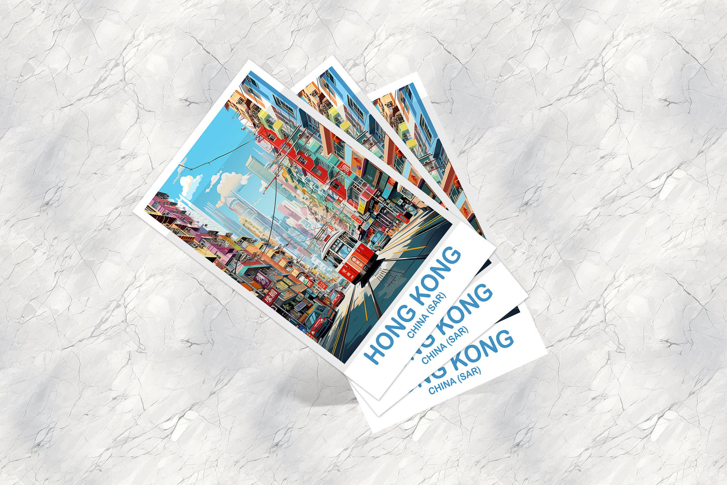 Hong Kong Travel Postcard, Hong Kong Postcard, Travel Card, Landscape Travel Postcard, Asia Travel Postcard, Asia Travel Art| T2AS_CHHK1_P