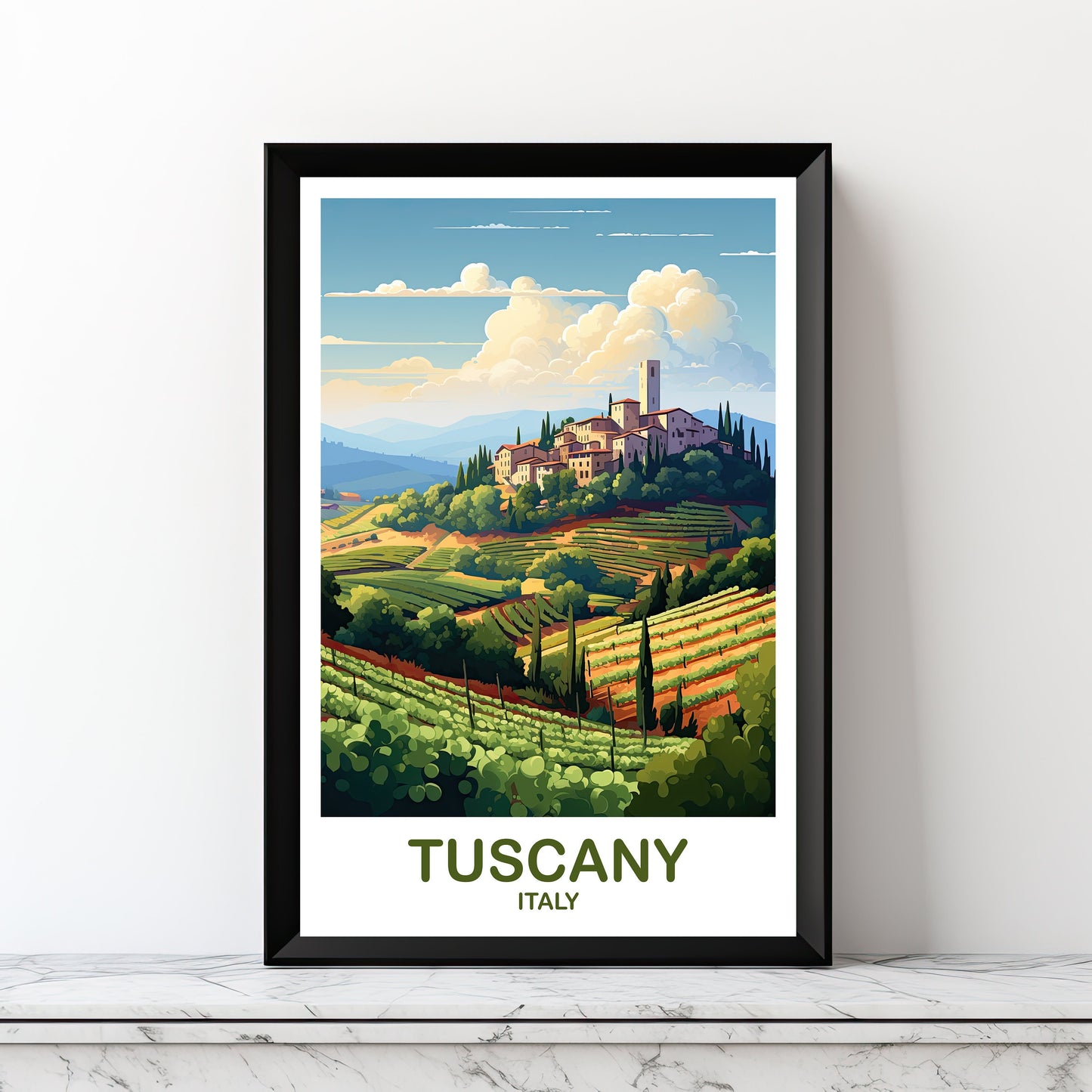 Tuscany Travel Poster, Italy Travel Art, Printable Tuscany Italy Art, Digital Tuscany Wall Art, Digital Travel Art | DT2EU_ITTU1