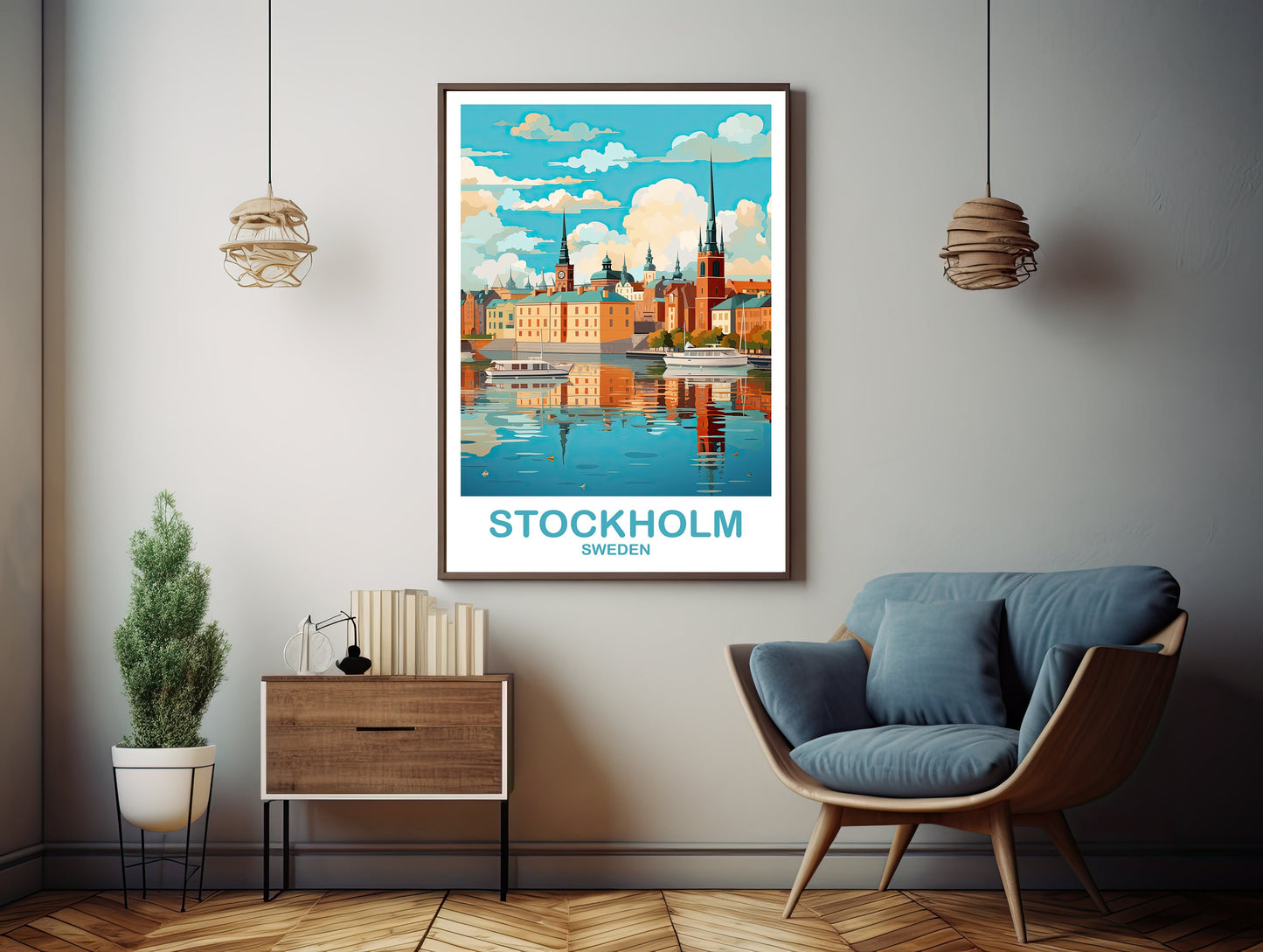 Stockholm Sweden Travel Art, Printable Stockholm Wall Art, Sweden Wall Art, Downloadable Stockholm Sweden, Travel Art | DT2EU_SWEST1