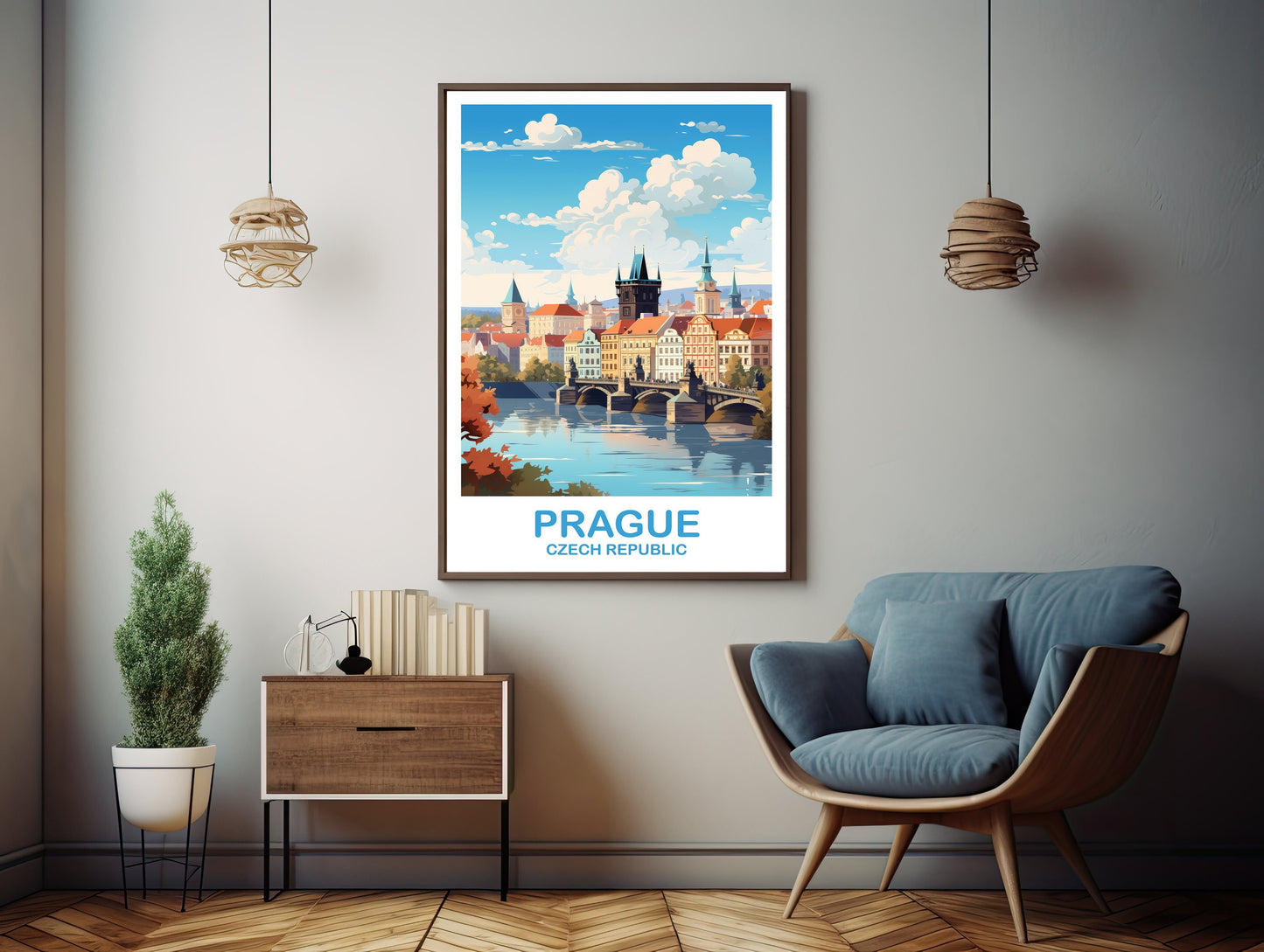 Prague Travel Wall Art, Prague Wall Art, Prague Czech Republic Poster, Czech Republic Wall Art, City Skyline Travel Wall Art | T2EU_CRPR1
