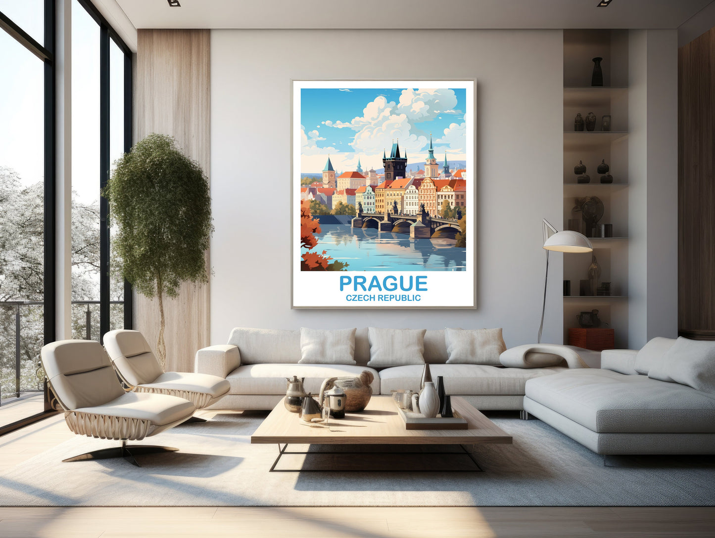Prague Travel Wall Art, Prague Wall Art, Prague Czech Republic Poster, Czech Republic Wall Art, City Skyline Travel Wall Art | T2EU_CRPR1
