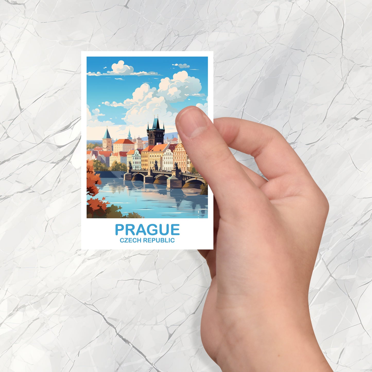 Prague Travel Sticker Art, Prague Sticker, Prague Czech Republic Sticker, Czech Republic Sticker, Travel Sticker | T2EU_CRPR1_S