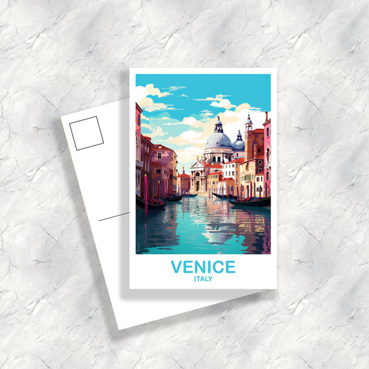 Venice Travel Postcard Art, Venice Postcard, Venice Italy Postcard, Italy Postcard, Travel Postcard, Europe Postcard | T2EU_ITVE1_P
