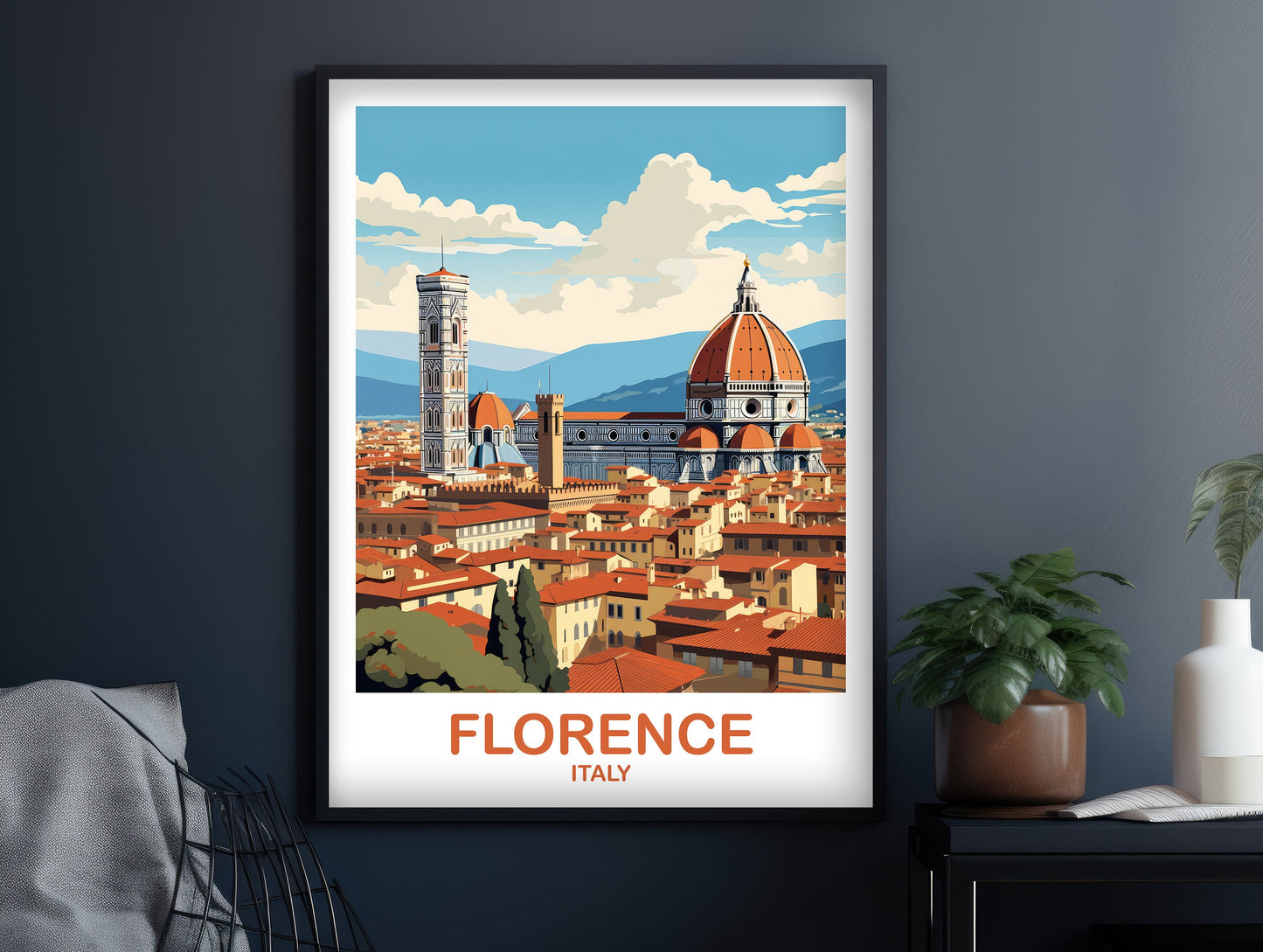 Florence Italy Travel Poster, Florence Travel Art Poster, Italy Travel Wall Art, Florence Travel Wall Art, Travel Poster | T2EU_ITFL1