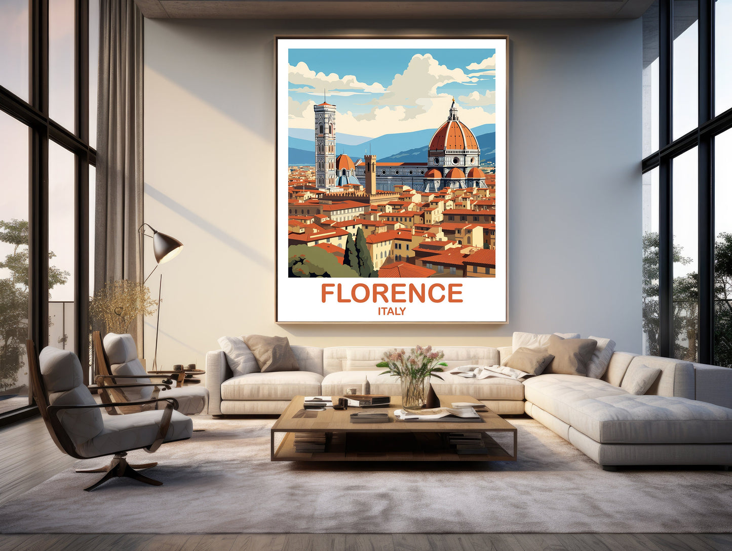 Florence Italy Travel Poster, Florence Travel Art Poster, Italy Travel Wall Art, Florence Travel Wall Art, Travel Poster | T2EU_ITFL1