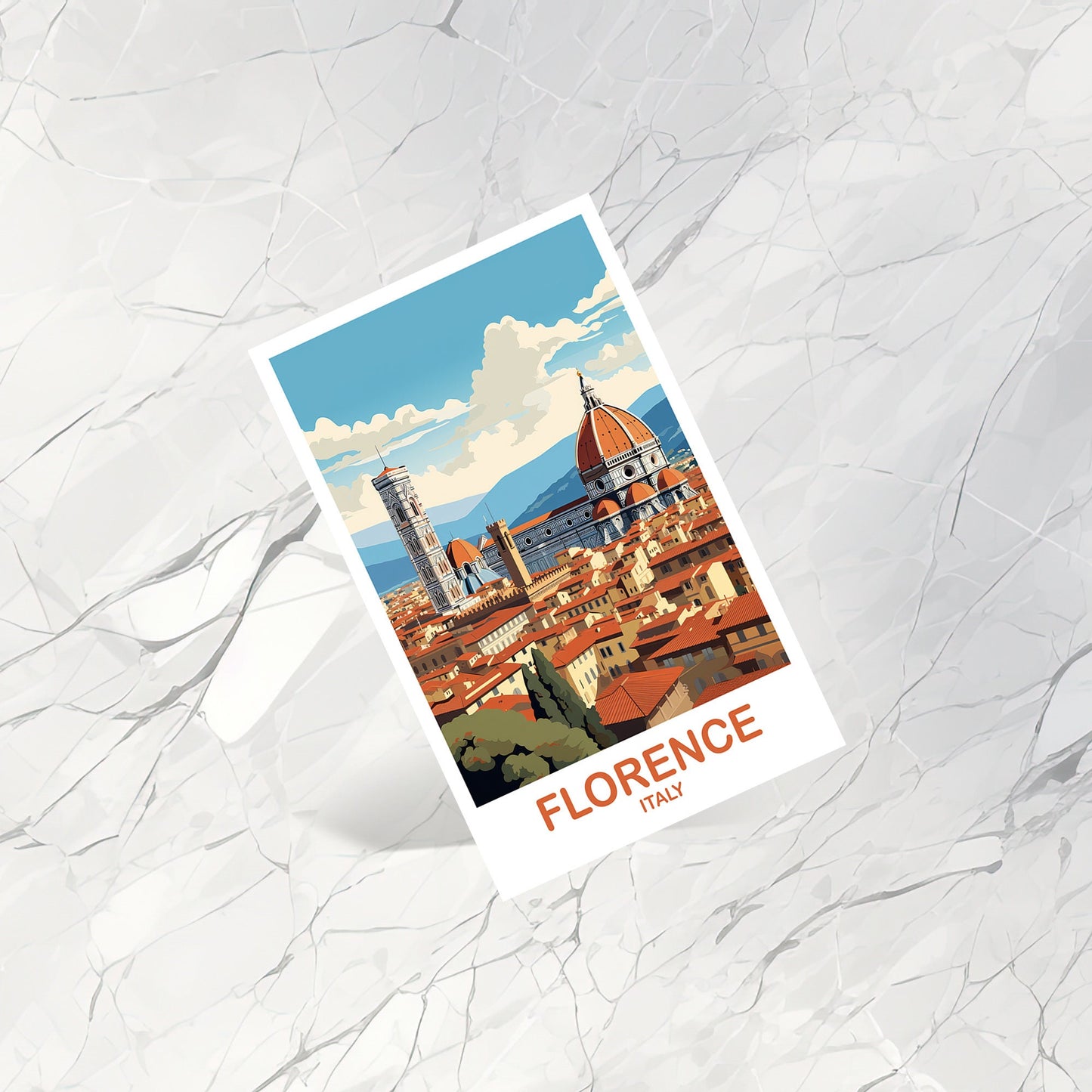 Florence Italy Travel Postcard, Florence Travel Art Postcard, Italy TravelPostcard Art, Florence Travel, Travel Poster | T2EU_ITFL1_P