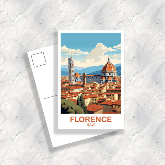 Florence Italy Travel Postcard, Florence Travel Art Postcard, Italy TravelPostcard Art, Florence Travel, Travel Poster | T2EU_ITFL1_P
