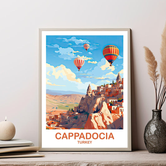 Cappadocia Turkey Travel Poster Art, Cappadocia Turkey Wall Art, Turkey Wall Art Poster, Cappadocia Poster, Travel Wall Art | T2EU_TUCA1
