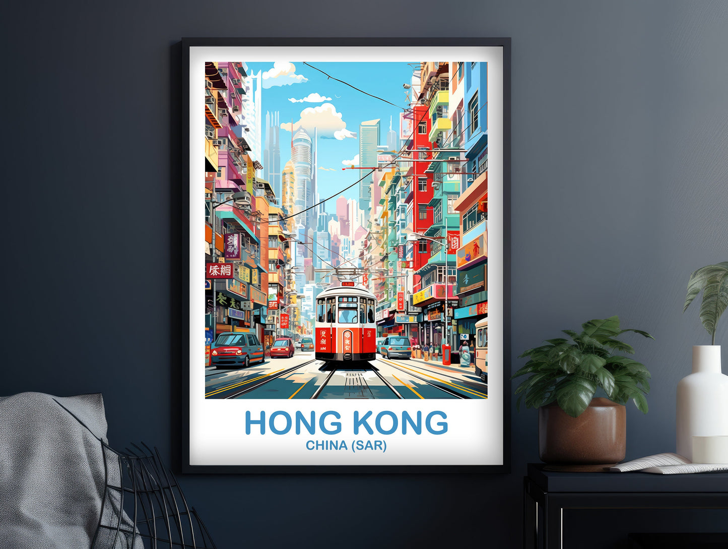 Hong Kong Travel Art, Hong Kong Wall Art Poster, Travel Wall Art, Landscape Travel Wall Art, Asia Travel Poster, China Travel | T2AS_CHHK1