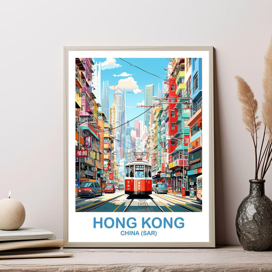 Hong Kong Travel Art, Hong Kong Wall Art Poster, Travel Wall Art, Landscape Travel Wall Art, Asia Travel Poster, China Travel | T2AS_CHHK1
