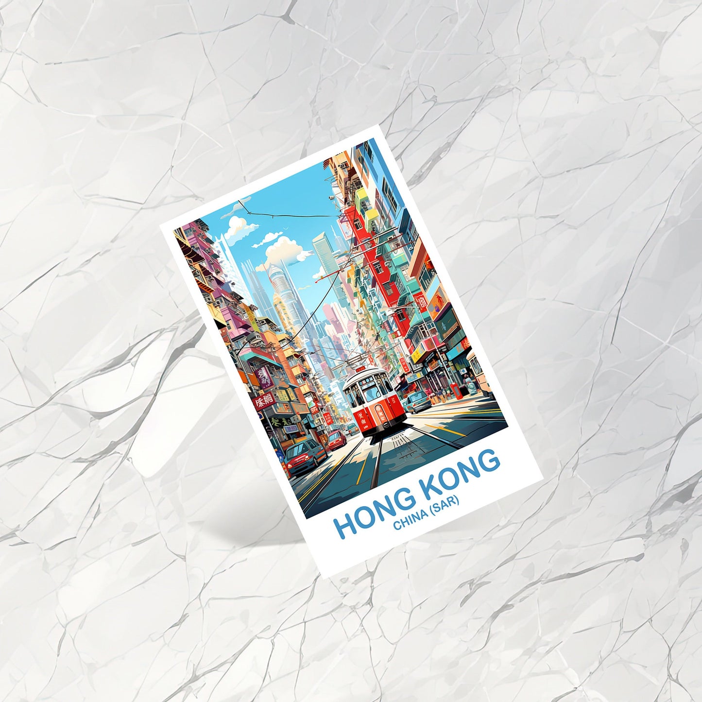 Hong Kong Travel Postcard, Hong Kong Postcard, Travel Card, Landscape Travel Postcard, Asia Travel Postcard, Asia Travel Art| T2AS_CHHK1_P
