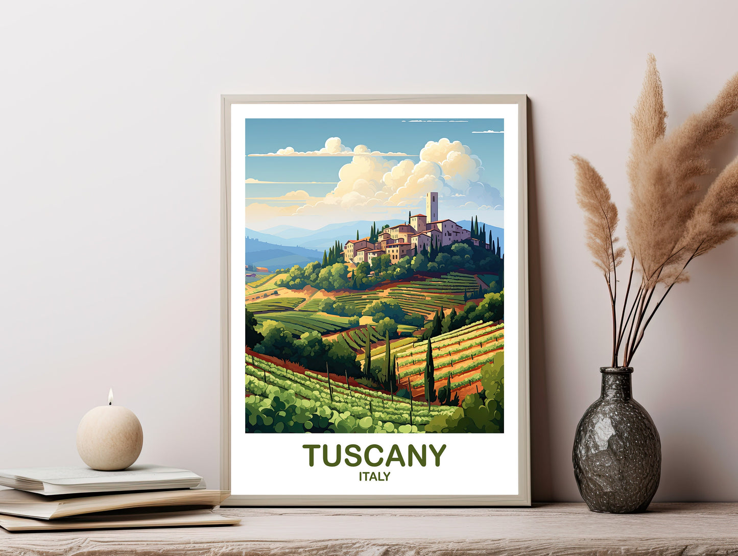 Tuscany Travel Poster, Italy Travel Art, Printable Tuscany Italy Art, Digital Tuscany Wall Art, Digital Travel Art | DT2EU_ITTU1