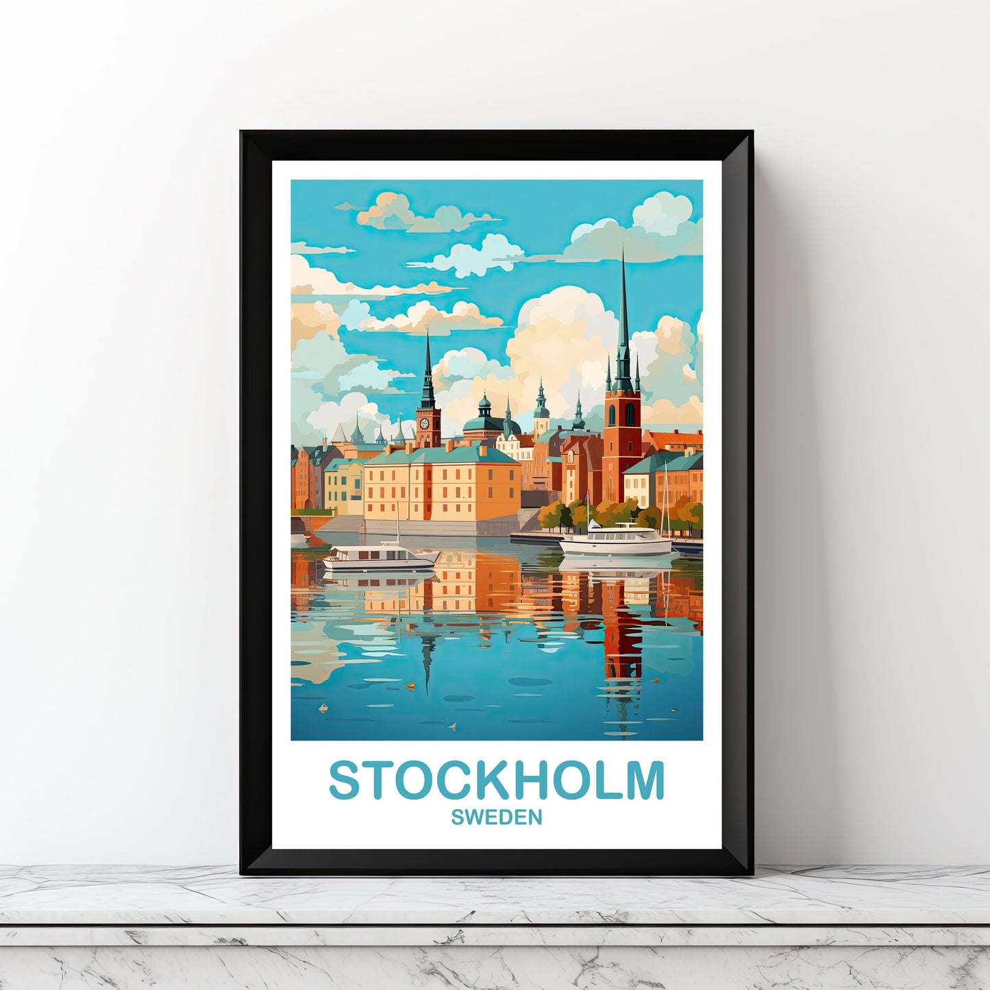 Stockholm Sweden Travel Art, Printable Stockholm Wall Art, Sweden Wall Art, Downloadable Stockholm Sweden, Travel Art | DT2EU_SWEST1