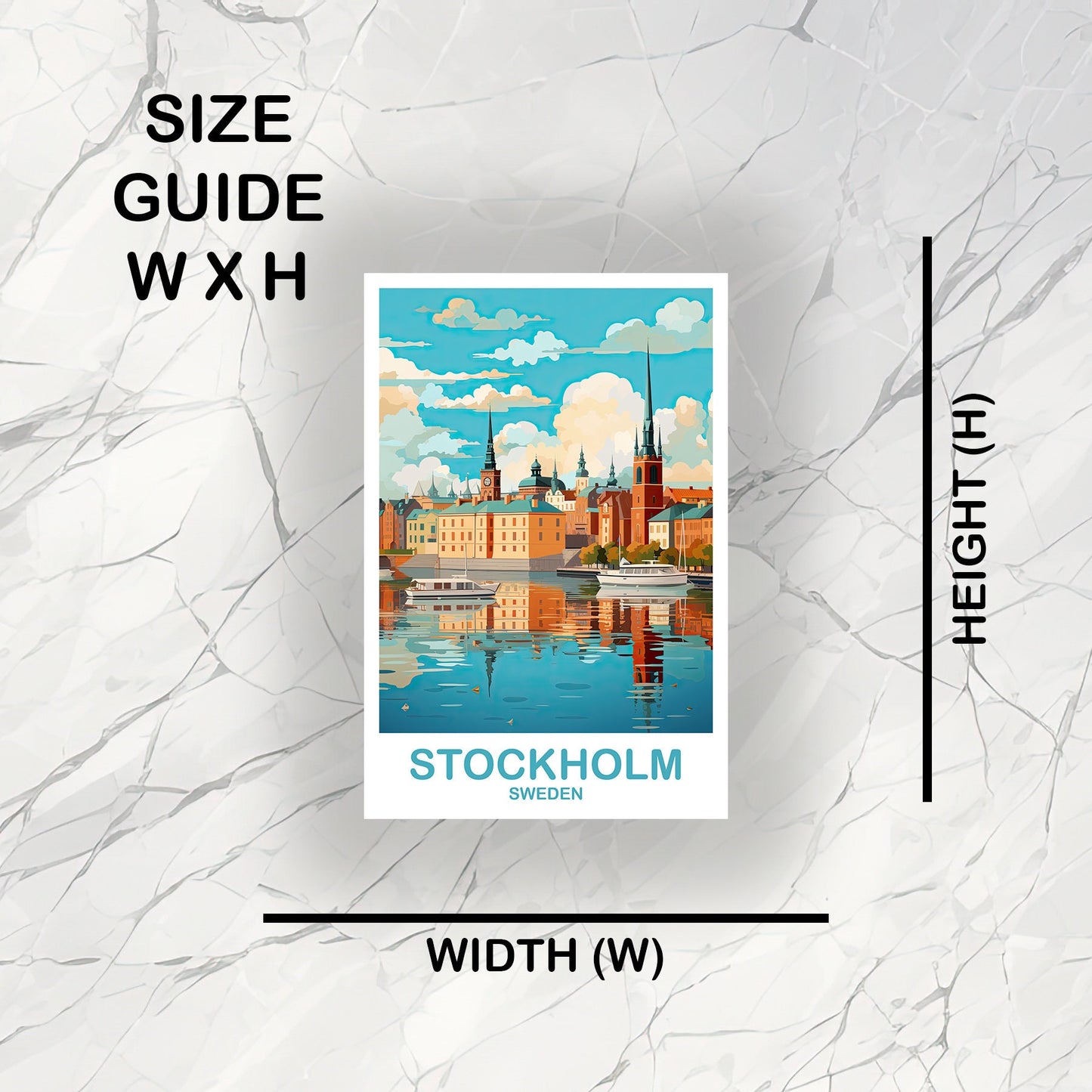 Stockholm Sweden Travel Sticker, Stockholm Sticker Art, Sweden Sticker, Stockholm Sweden Sticker, Travel Sticker | T2EU_SWEST1_S