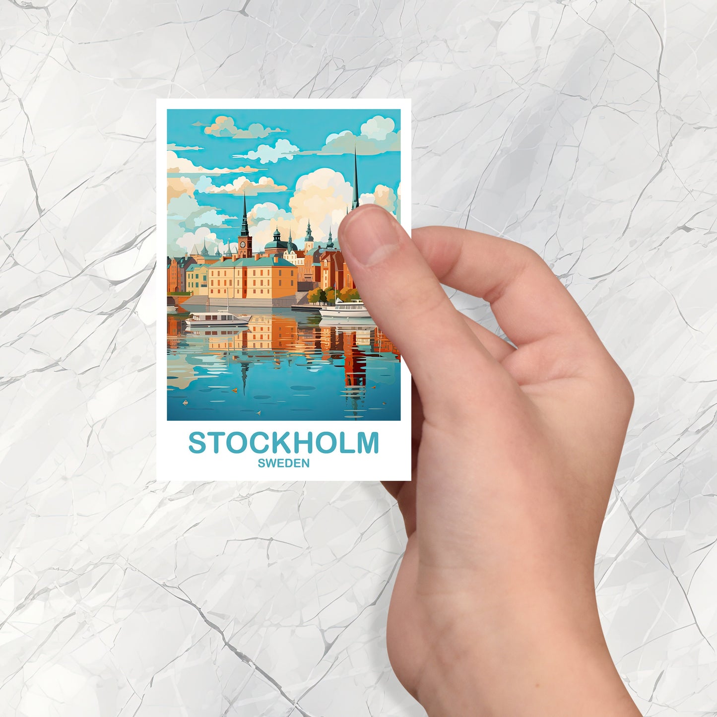 Stockholm Sweden Travel Sticker, Stockholm Sticker Art, Sweden Sticker, Stockholm Sweden Sticker, Travel Sticker | T2EU_SWEST1_S
