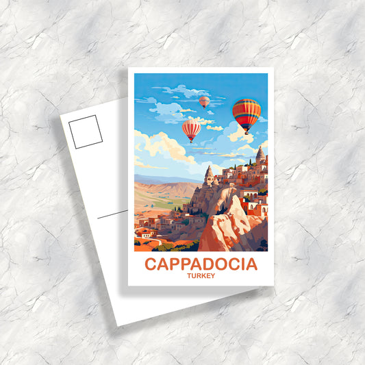 Cappadocia Travel Postcard Art, Cappadocia Turkey Postcard, Turkey Postcard, Cappadocia Postcard, Travel Postcard Art | T2EU_TUCA1_P